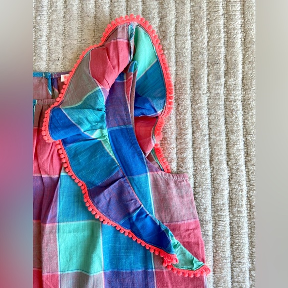 J Crew Crewcuts plaid dress with ruffled sleeves, Girls size 6-7, NWT - Picture 4 of 11